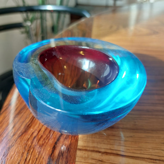 Sommerso Ashtray by Flavio Poli for Seguso Murano Italy 1960s